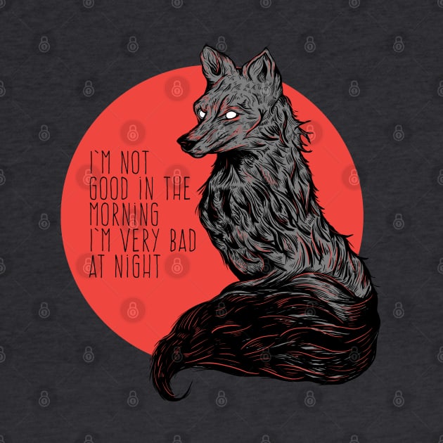 Midnight grumpy fox by Jess Adams